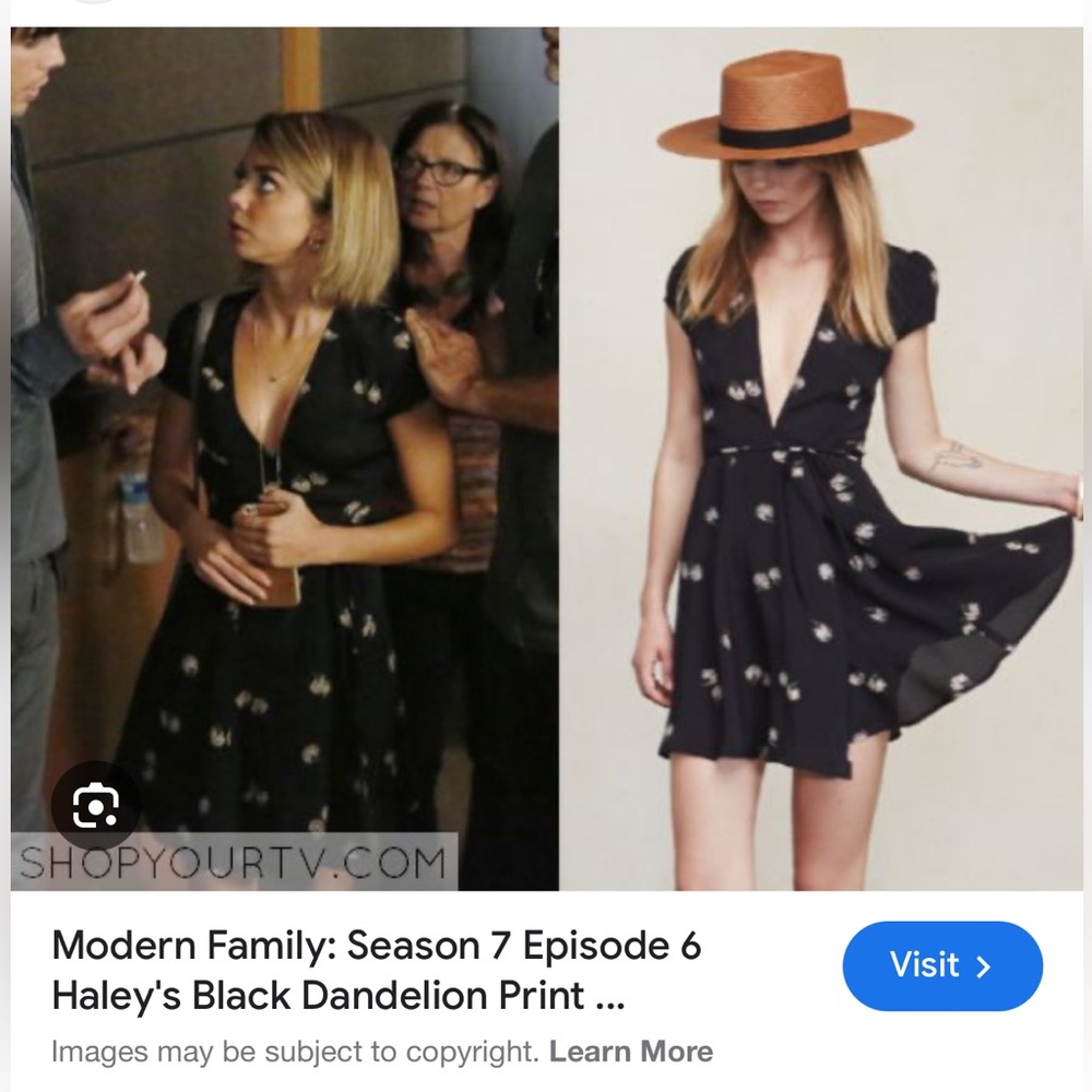 Reformation Raquel Mini Wrap Dress in Dandelion Print 4P